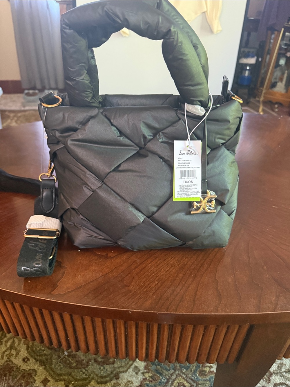 Quilted Puffer Tote Bag - Black - Sam Edelman